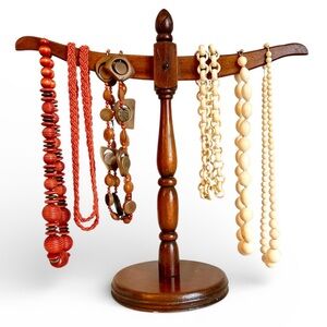 Jewelry Display Stand Necklace Holder Bracelet Vintage Wood Jewelry Organizer